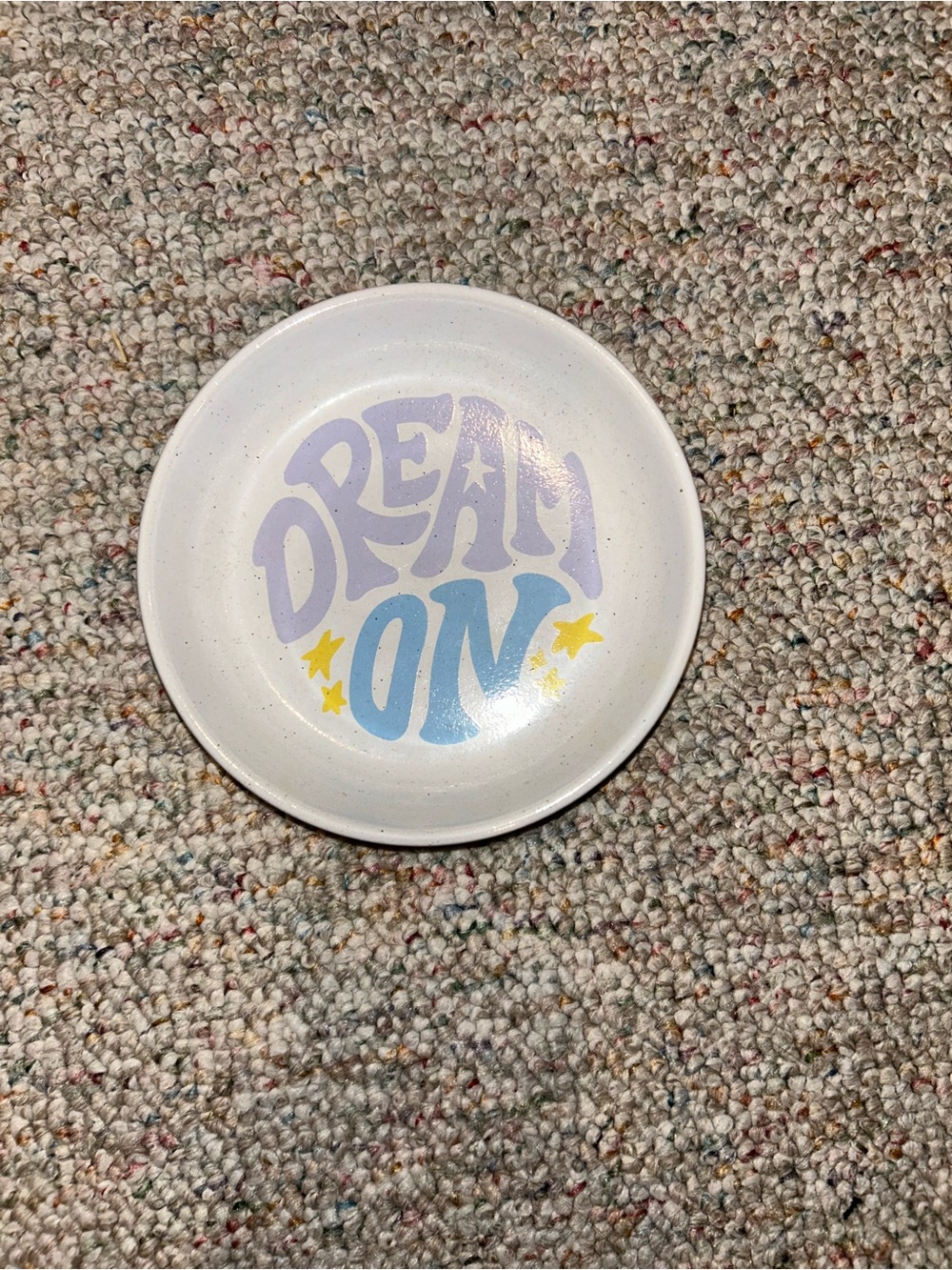 White Ceramic 'Dream On' Decorative Bowl